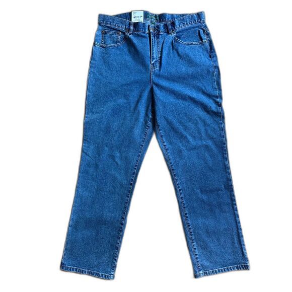 NWT Lauren Ralph Lauren Women's Stanton Jeans Blue Straight Leg Denim size 14 - Picture 1 of 6